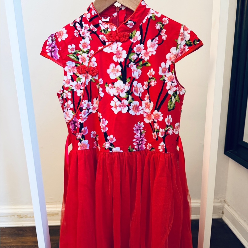 Floral Red Dress
